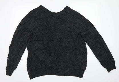 H&M Mens Black  Knit Pullover Jumper Size S