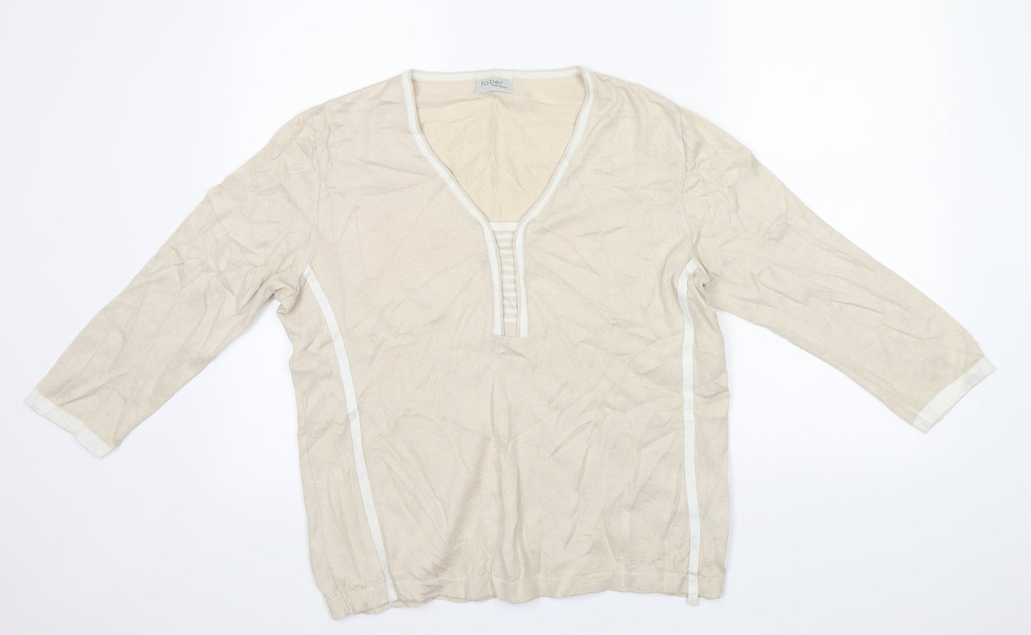 faber Womens Beige   Basic Blouse Size 12