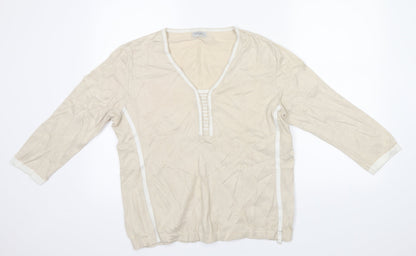 faber Womens Beige   Basic Blouse Size 12