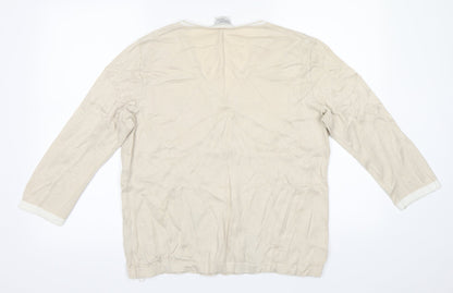 faber Womens Beige   Basic Blouse Size 12