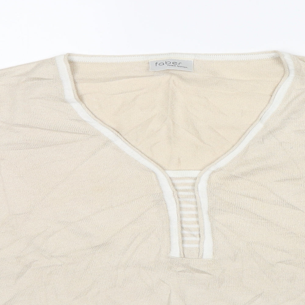 faber Womens Beige   Basic Blouse Size 12