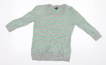 Gap Mens Grey Striped Knit Pullover Jumper Size S
