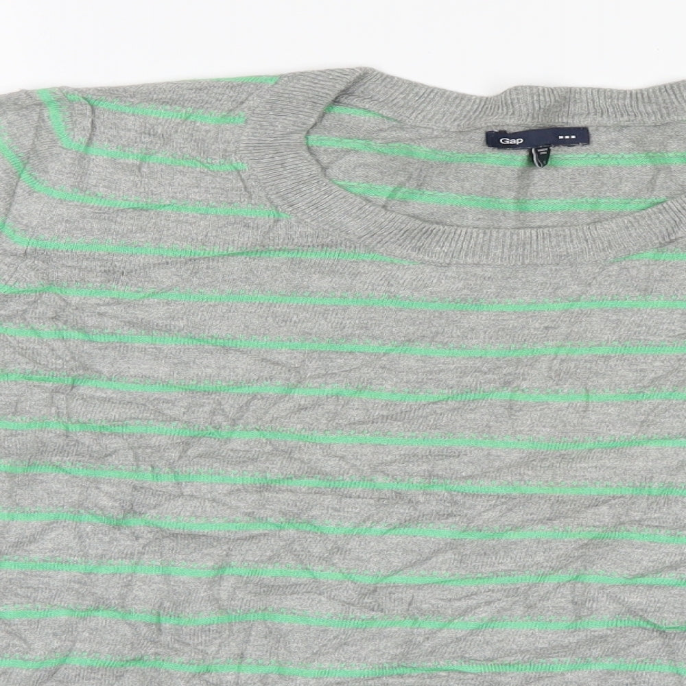 Gap Mens Grey Striped Knit Pullover Jumper Size S