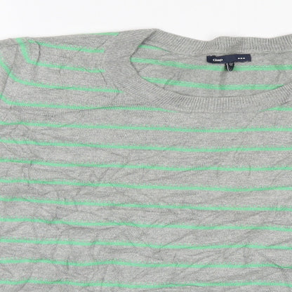 Gap Mens Grey Striped Knit Pullover Jumper Size S