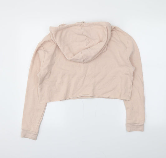 H&M Womens Pink   Pullover Hoodie Size M  - CROPPED
