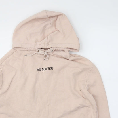 H&M Womens Pink   Pullover Hoodie Size M  - CROPPED