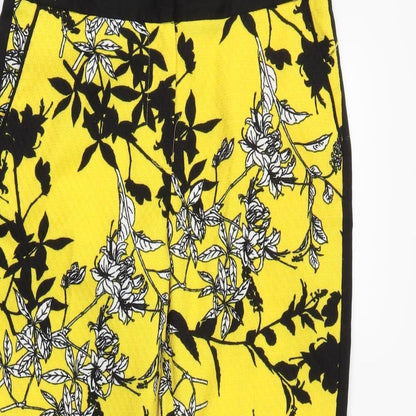 Atmosphere Womens Yellow Floral  Trousers  Size 10 L23 in
