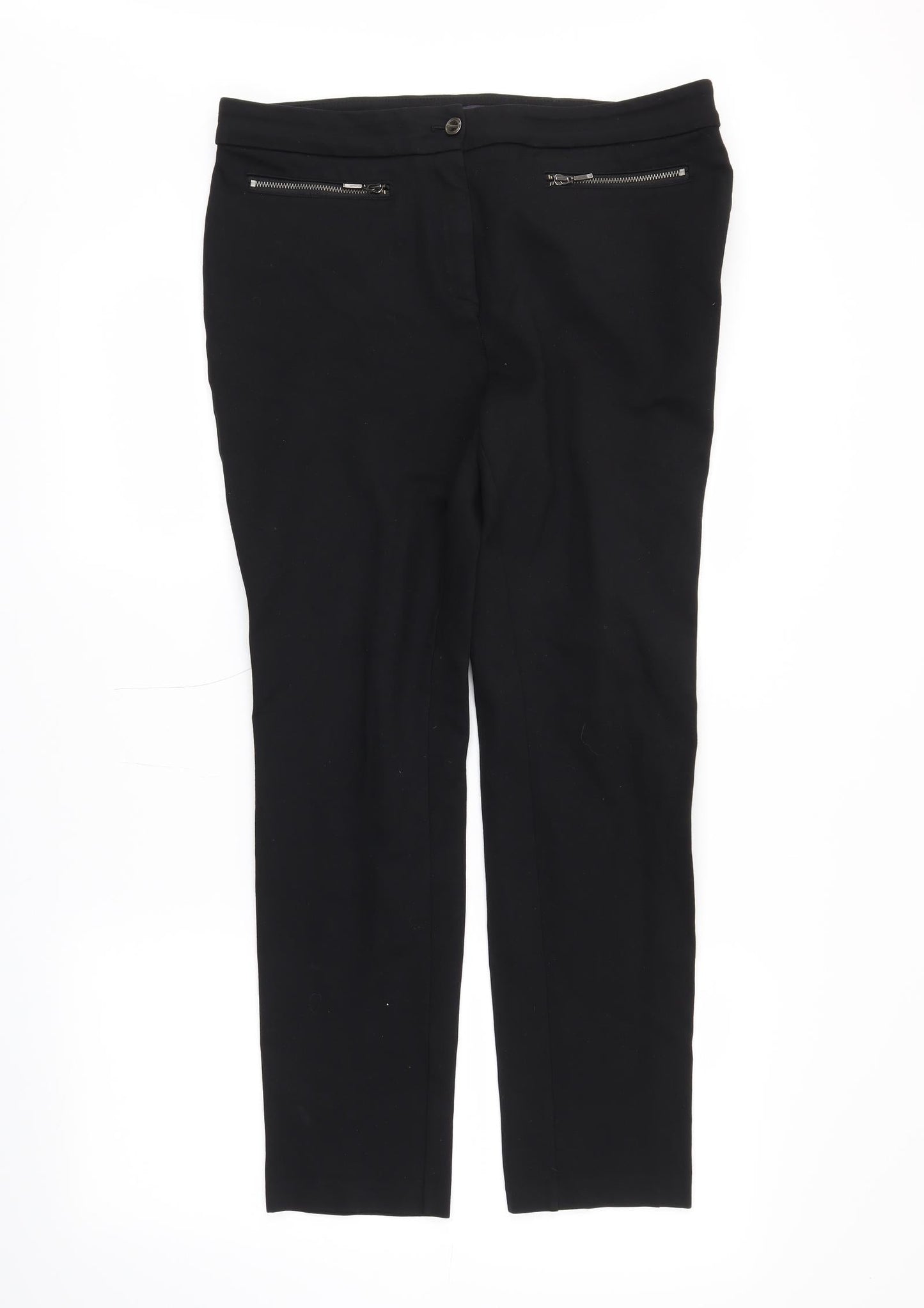 M&S Womens Black   Trousers  Size 12 L25 in