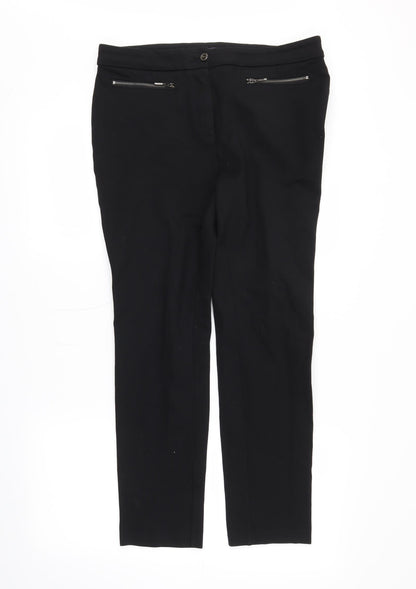 M&S Womens Black   Trousers  Size 12 L25 in