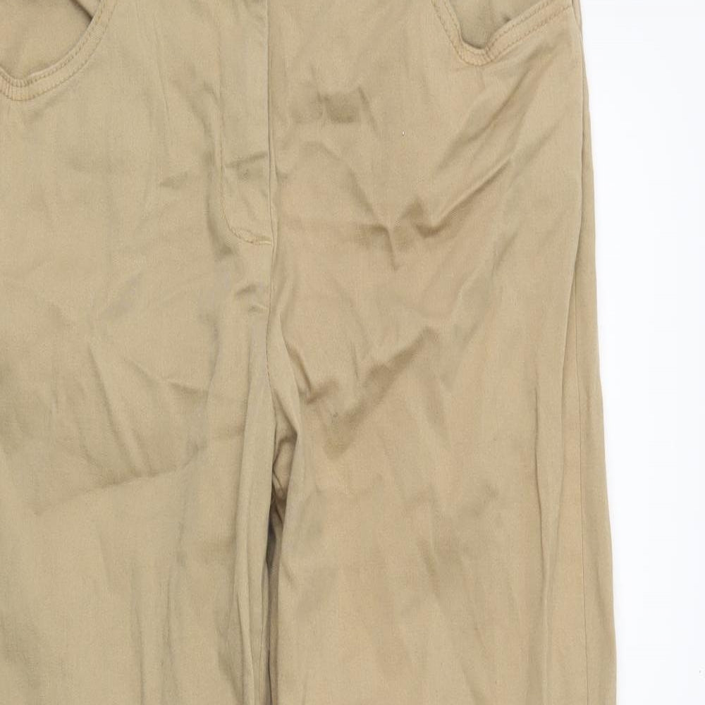 Womens UK Size 14 Preworn Regular Fit Chino Beige Trousers