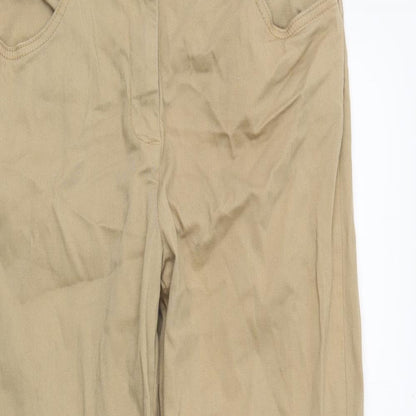 Womens UK Size 14 Preworn Regular Fit Chino Beige Trousers
