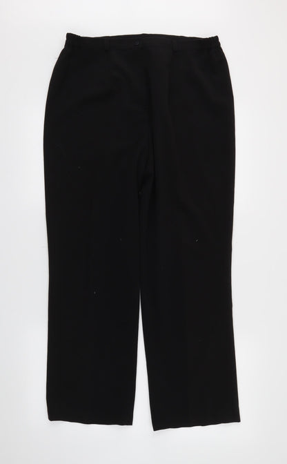 Womens UK Size 14 BASSINI Regular Fit  Black Trousers