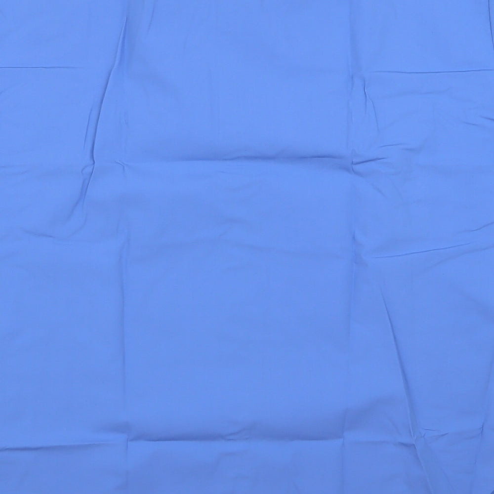 Mens UK Size 17 disley Blue  Button-Up Short Sleeve Casual Shirt