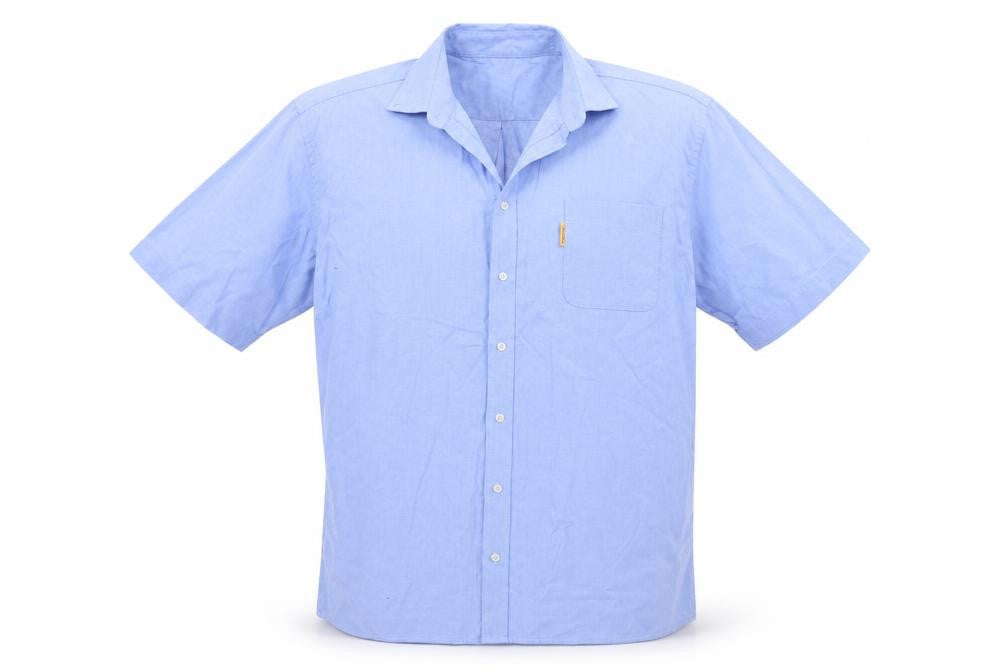 Mens UK Size 17 disley Blue  Button-Up Long Sleeve Casual Shirt