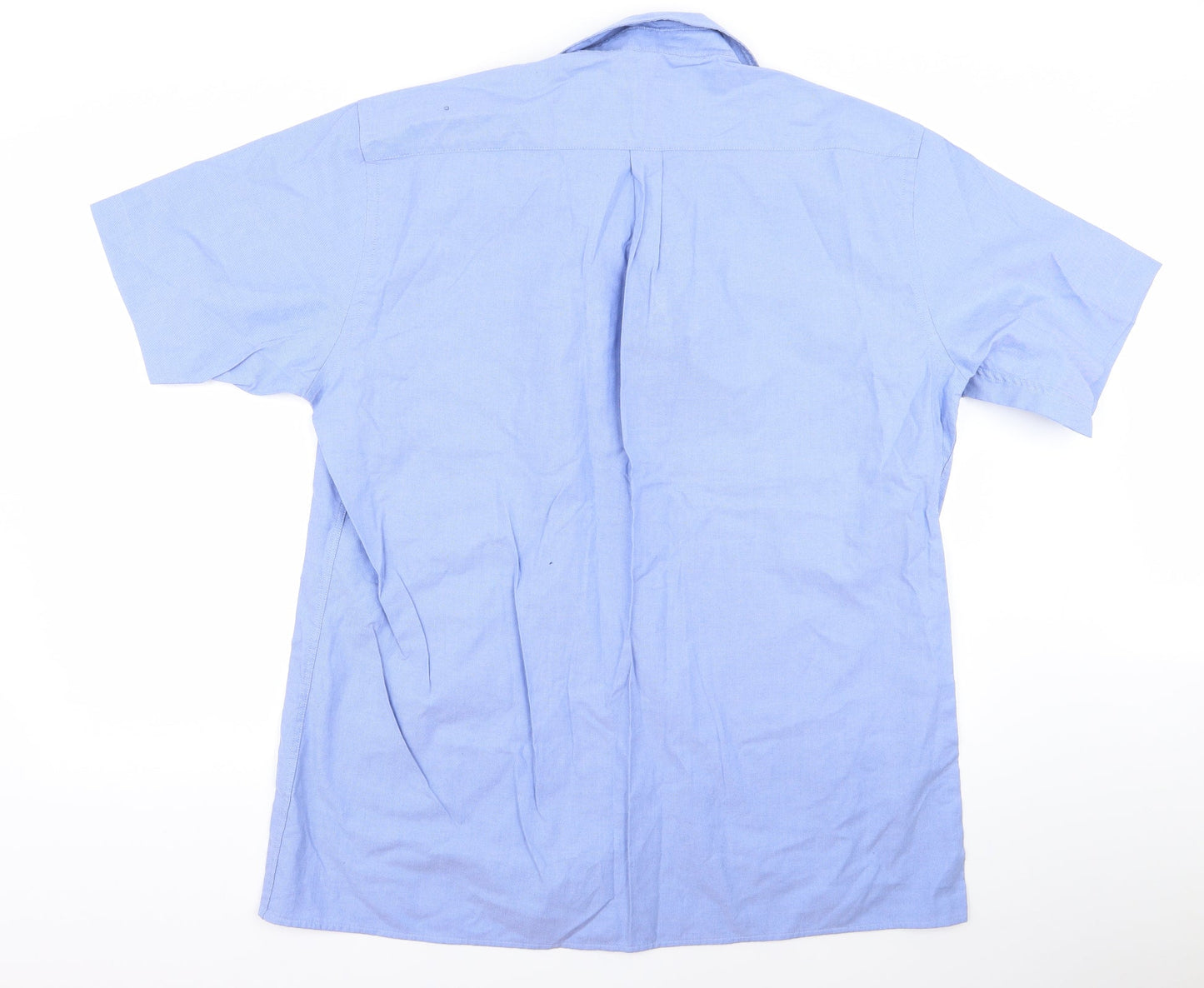 Mens UK Size 17 disley Blue  Button-Up Long Sleeve Casual Shirt
