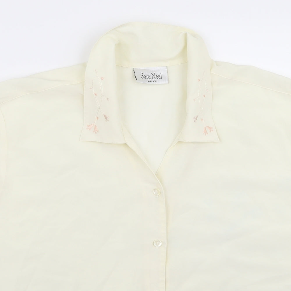 sara o neal Womens White   Basic Button-Up Size 16