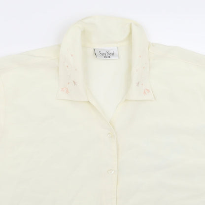 sara o neal Womens White   Basic Button-Up Size 16