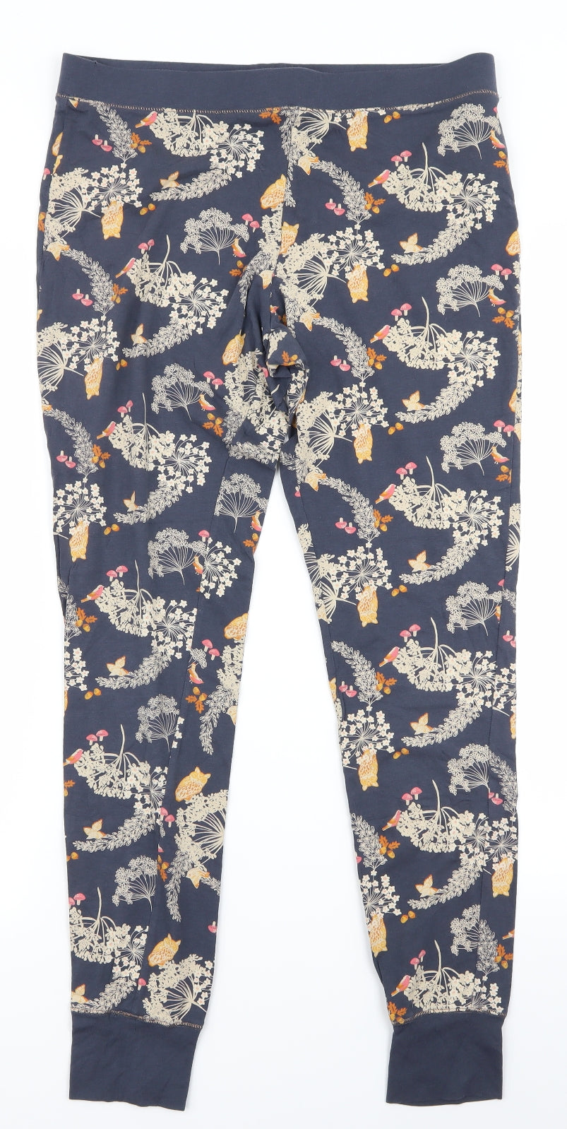 debanams Womens Blue Floral  Sweatpants Trousers Size 12 L20 in - v
