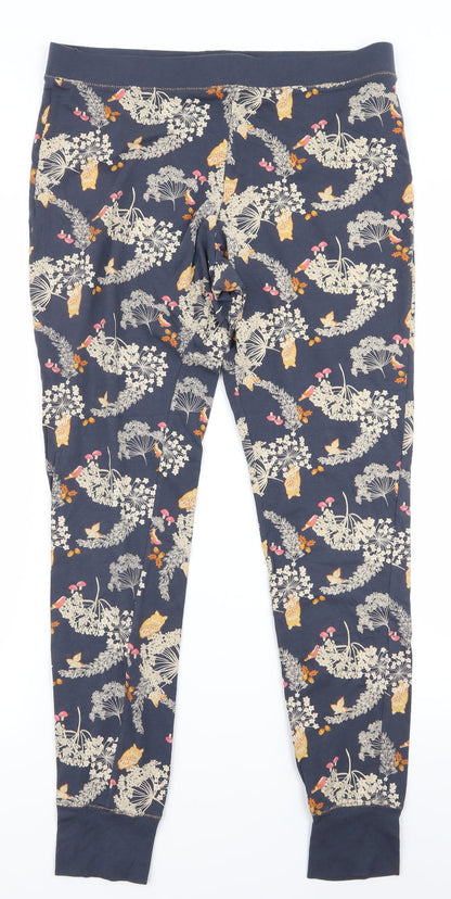 debanams Womens Blue Floral  Sweatpants Trousers Size 12 L20 in - v