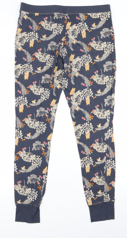 debanams Womens Blue Floral  Sweatpants Trousers Size 12 L20 in - v
