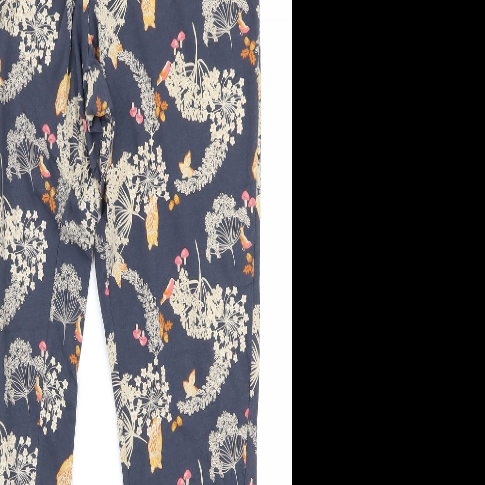 debanams Womens Blue Floral  Sweatpants Trousers Size 12 L20 in - v