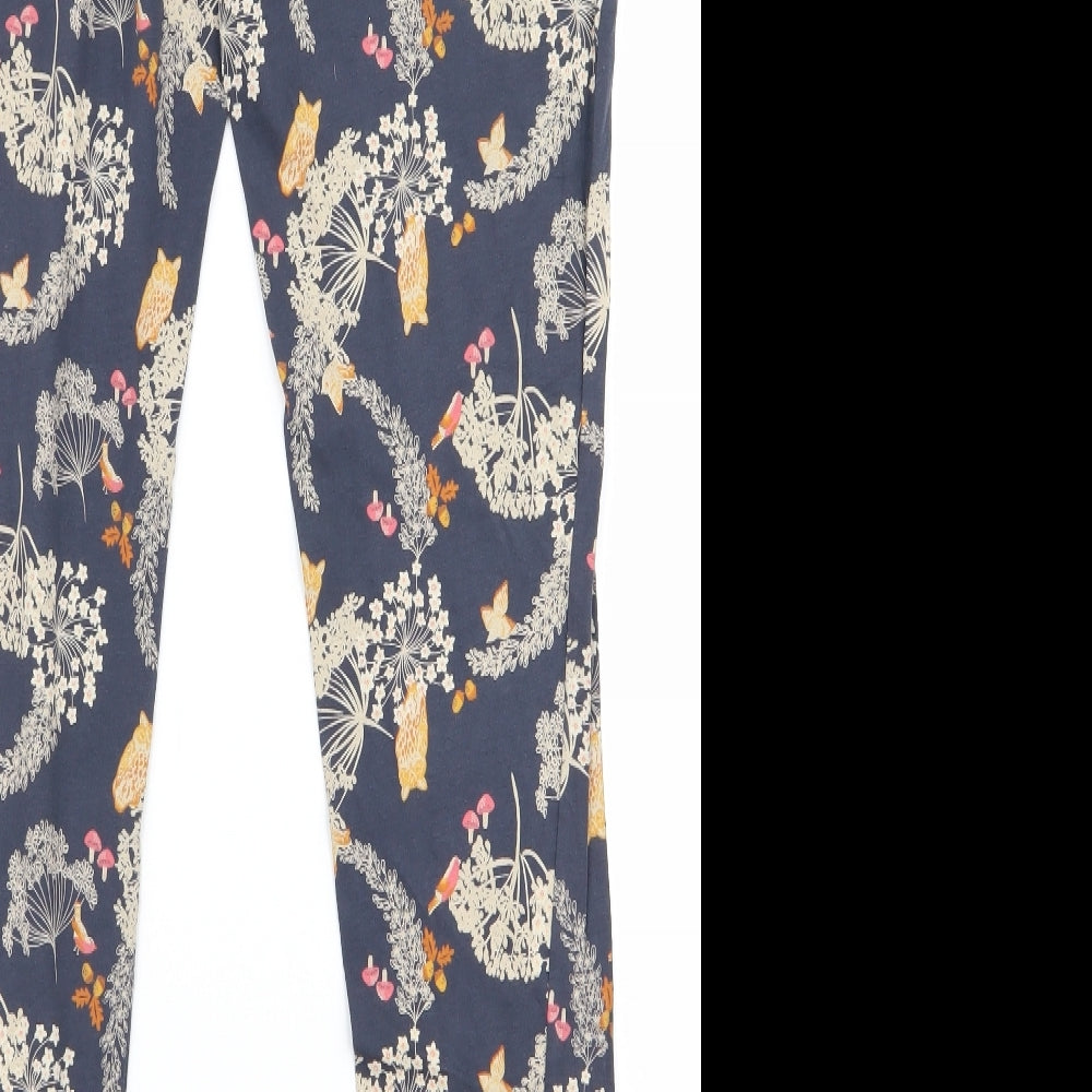 debanams Womens Blue Floral  Sweatpants Trousers Size 12 L20 in - v