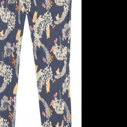 debanams Womens Blue Floral  Sweatpants Trousers Size 12 L20 in - v