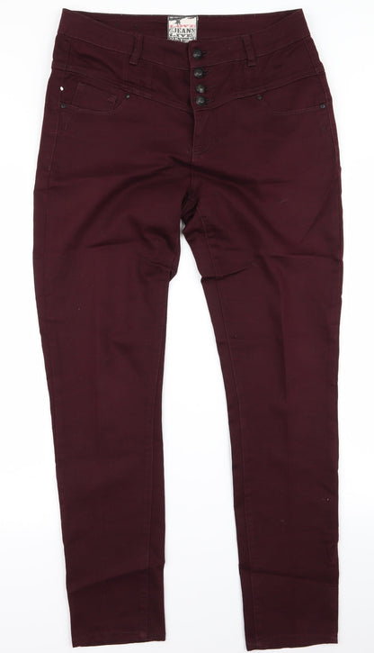 Womens UK Size 14 yesyes Regular Fit Skinny Red Jeans