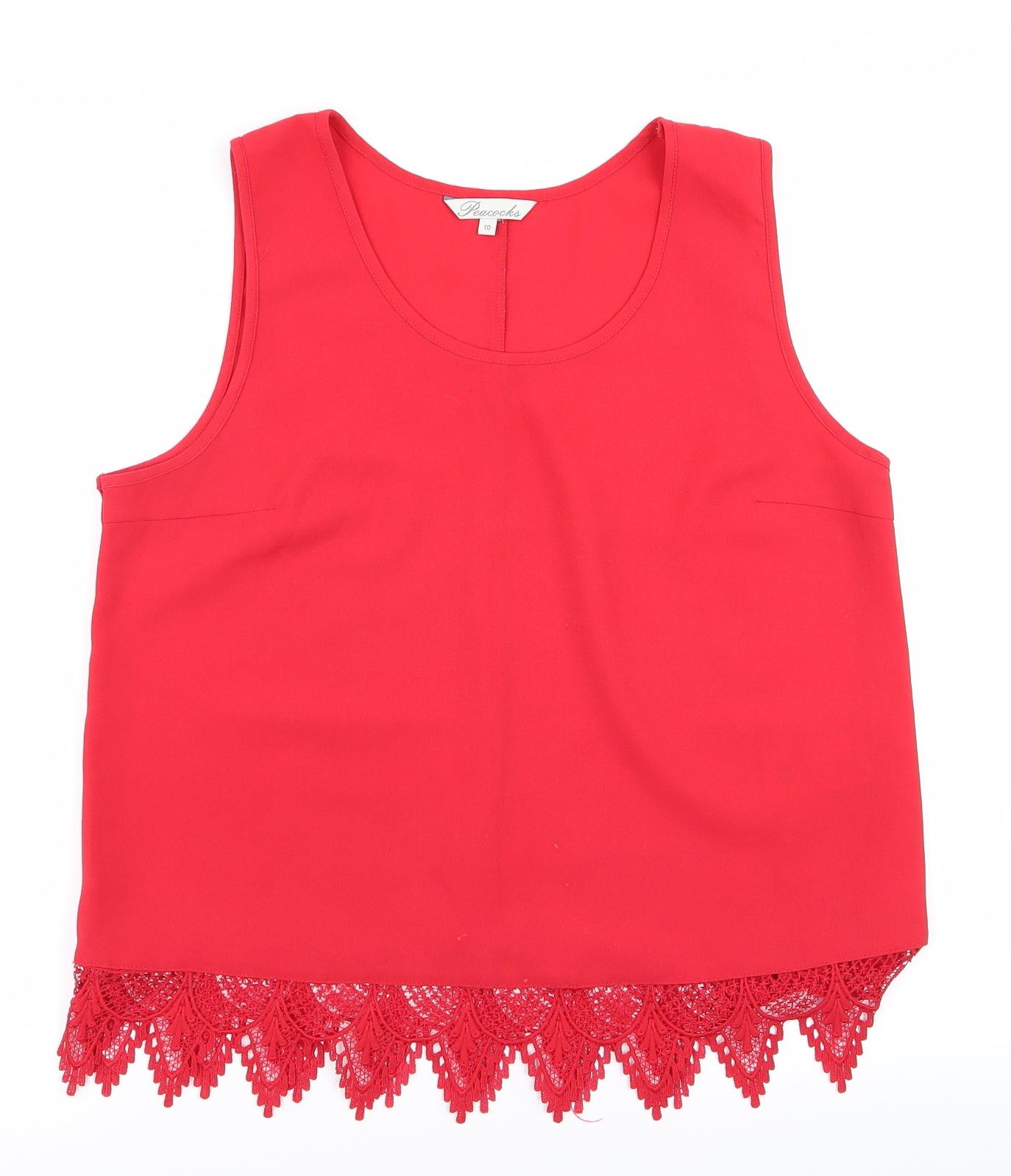 Womens UK Size 10 Peacocks Red Basic Blouse
