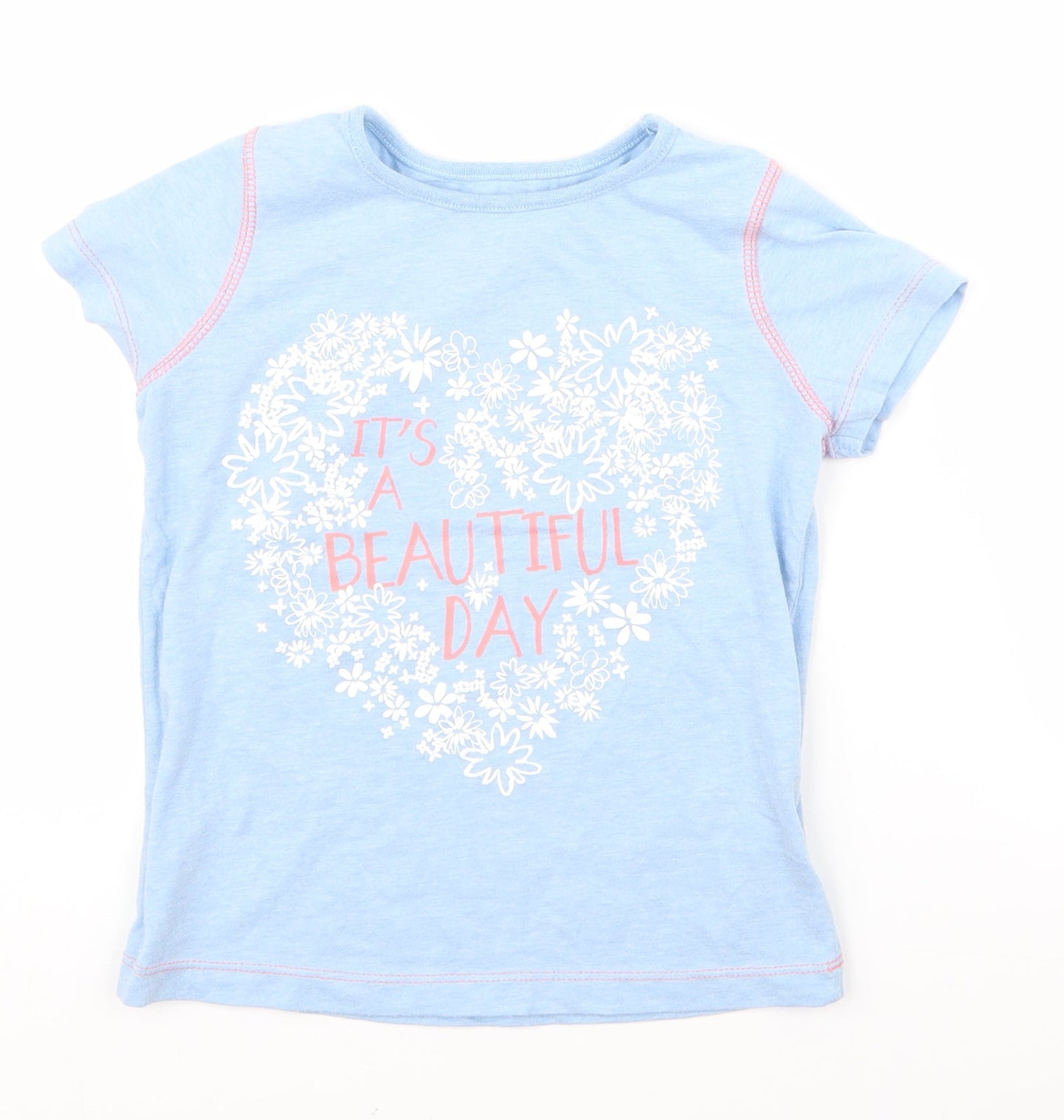 Nutmeg Girls Blue   Basic T-Shirt Size 5 Years
