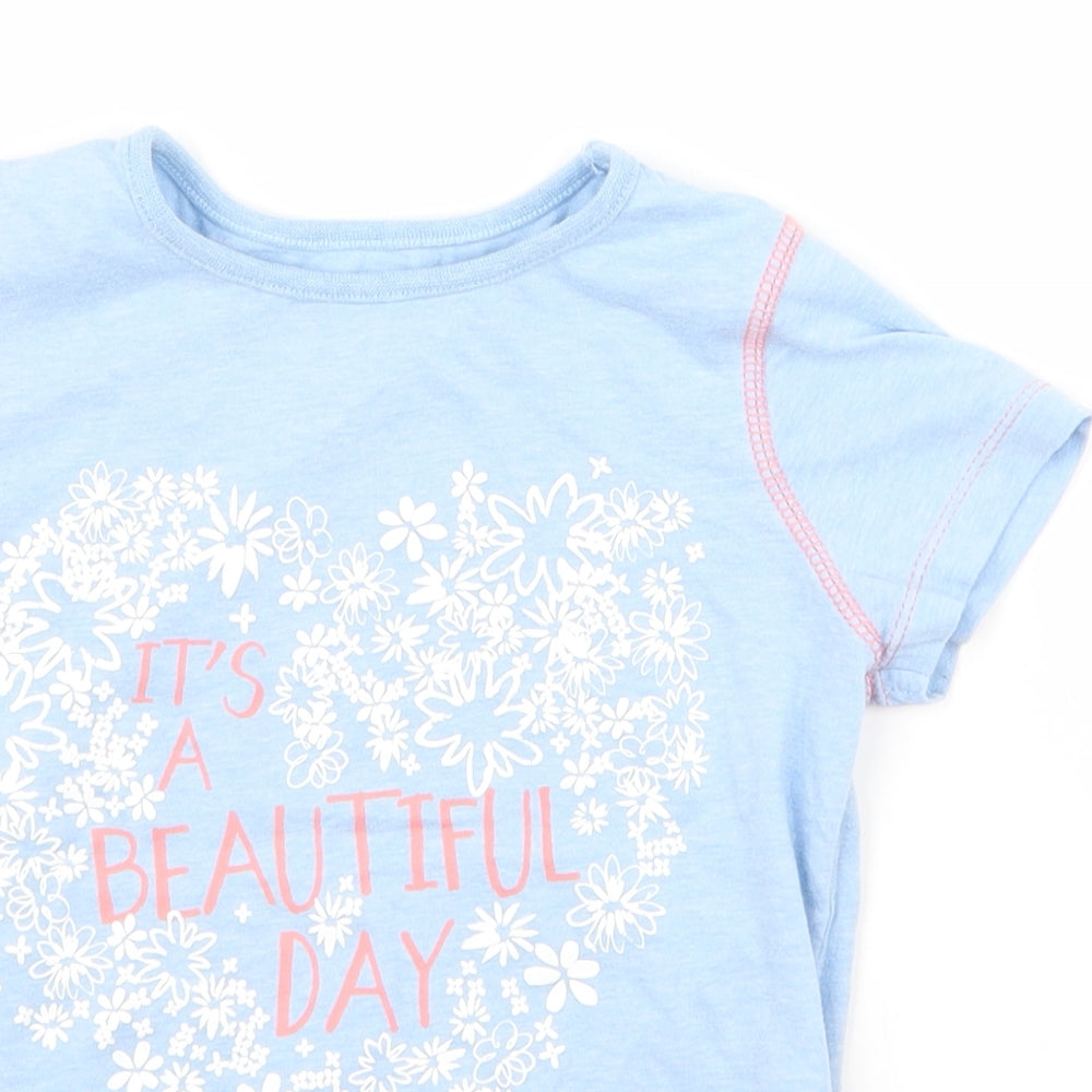 Nutmeg Girls Blue   Basic T-Shirt Size 5 Years
