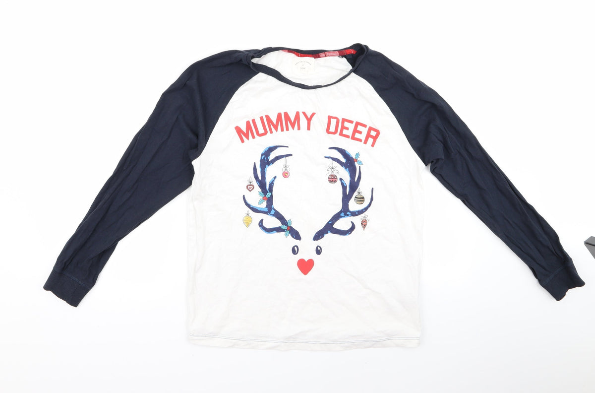 Next Boys White   Basic T-Shirt Size 12 Years  - CHRISMTAS