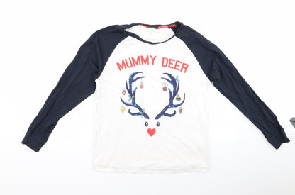 Next Boys White   Basic T-Shirt Size 12 Years  - CHRISMTAS
