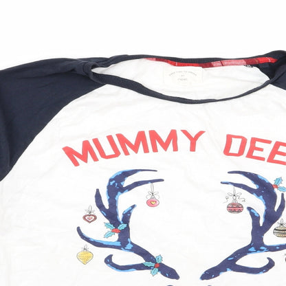 Next Boys White   Basic T-Shirt Size 12 Years  - CHRISMTAS
