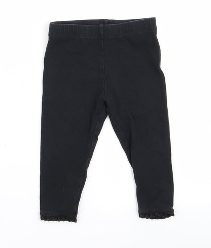 NEXT Girls Black   Track Pants Trousers Size 9 Months