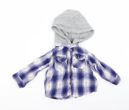 Preworn Baby Blue Check  Jacket  Size 12 Months