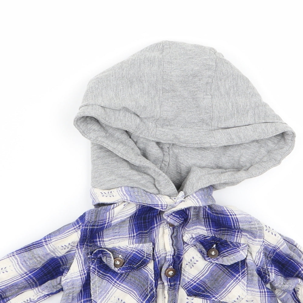Preworn Baby Blue Check  Jacket  Size 12 Months