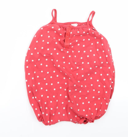 Preworn Baby Red Spotted  Babygrow One-Piece Size 12 Months