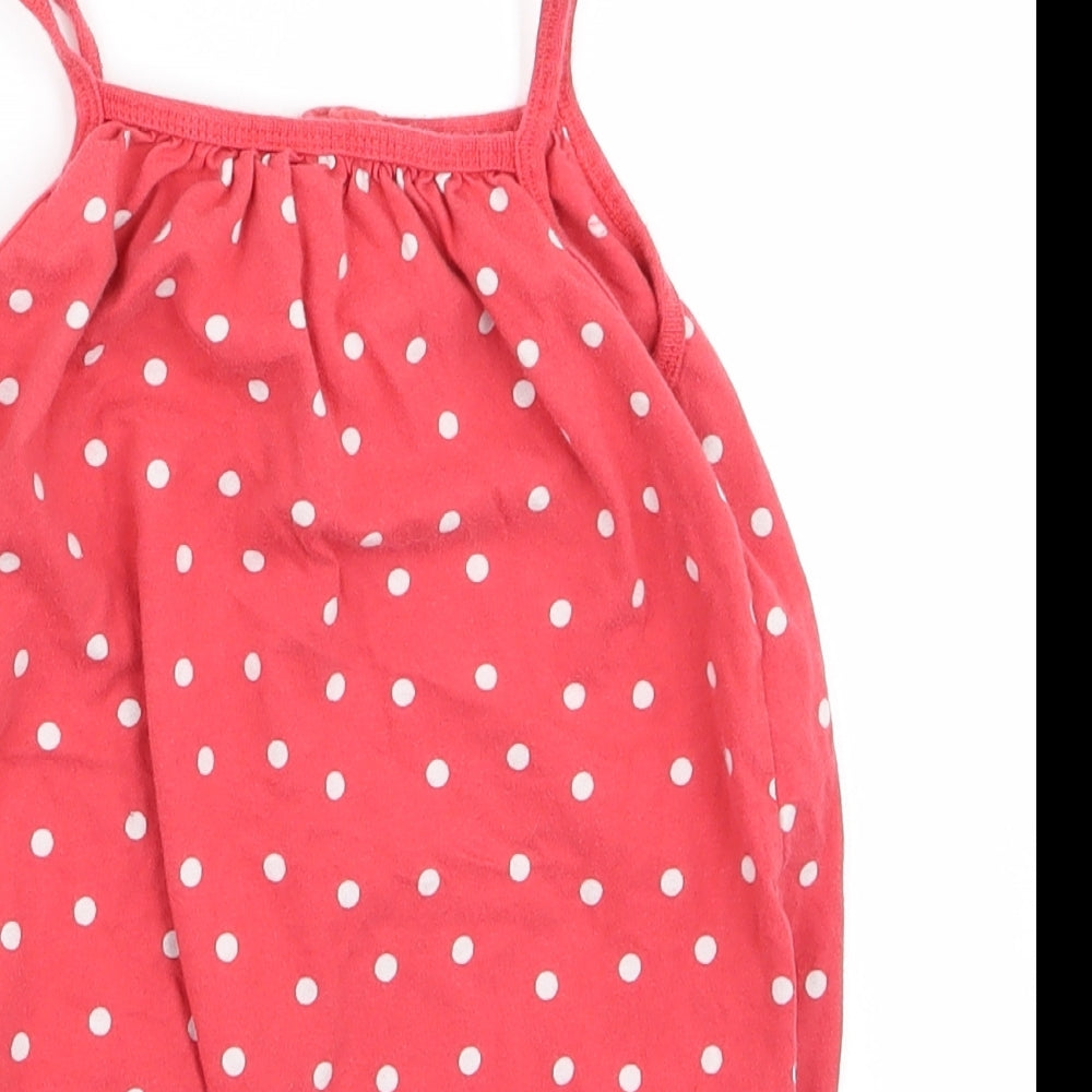 Preworn Baby Red Spotted  Babygrow One-Piece Size 12 Months