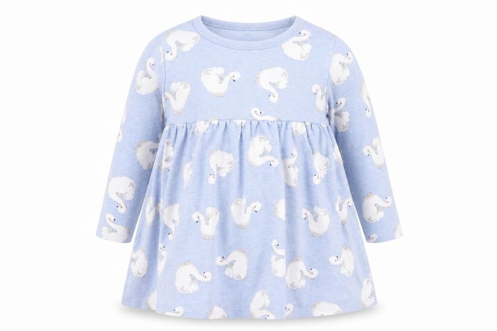 Front view of George Baby Blue Animal Print A-Line, size 12, Months
