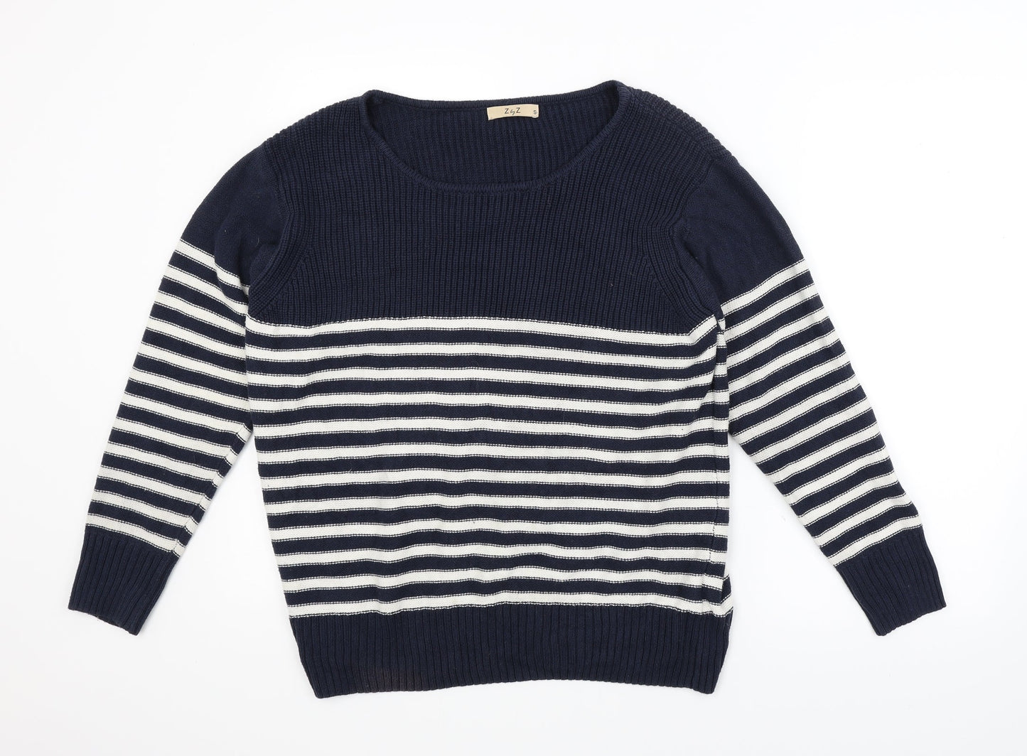 Z by Z Mens Blue Striped  Pullover Jumper Size S