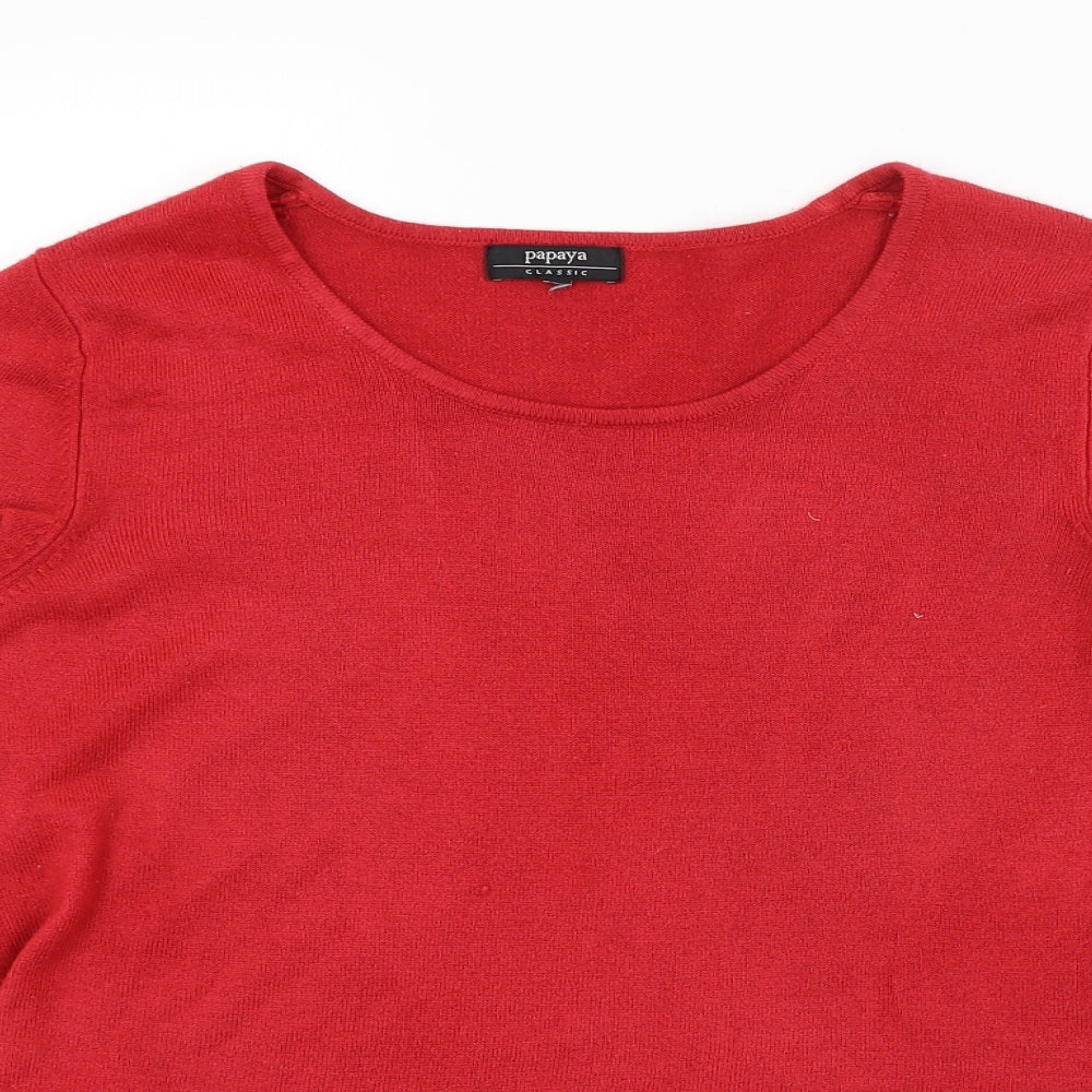 Papaya Classic Womens Red   Pullover Jumper Size 14