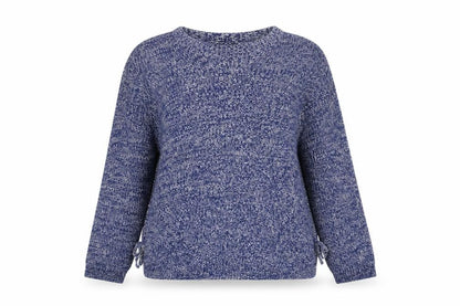 M&Co Womens Blue Herringbone  Pullover Jumper Size 12