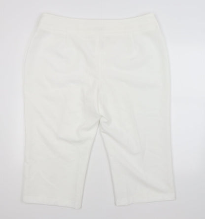Womens UK Size 20 BM Regular Fit Cropped White Trousers