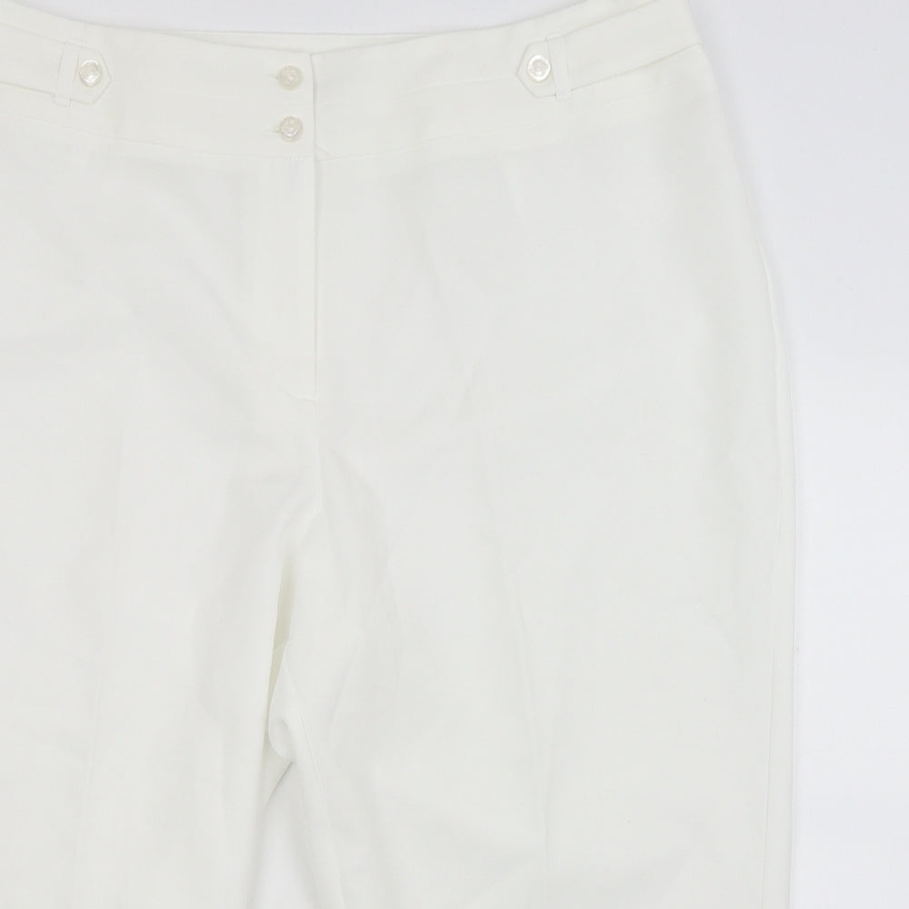 Womens UK Size 20 BM Regular Fit Cropped White Trousers