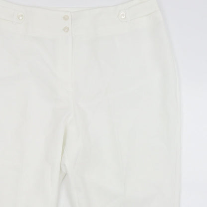 Womens UK Size 20 BM Regular Fit Cropped White Trousers