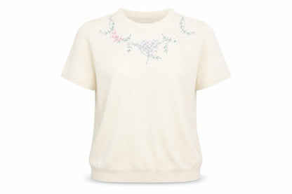 Bonmarché Womens Beige Floral Pullover Jumper Size M
