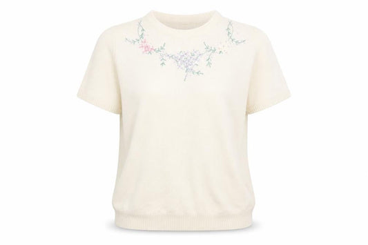 Bonmarche Womens Beige Floral  Pullover Jumper Size M