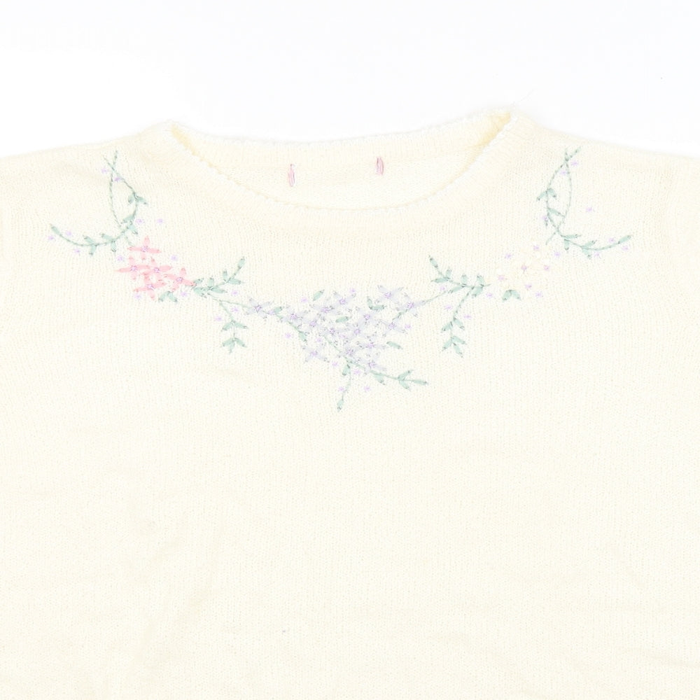 Bonmarché Womens Beige Floral Pullover Jumper Size M