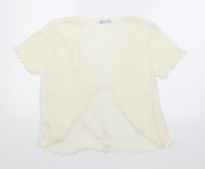 CHIC Womens Beige   Cardigan Jumper Size 4  - Tie Up Front